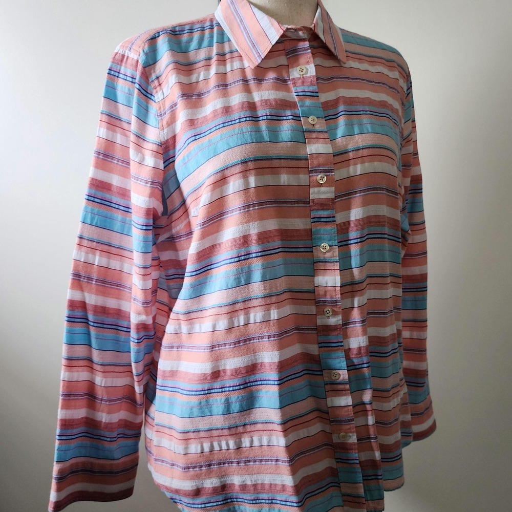 XL Talbots professional blouse, collared blouse, long sleeved, womens size XL